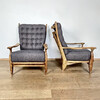 Pair of Guillerme & Chambron Cerused Oak Armchairs 65675