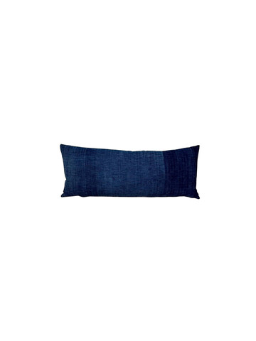 Vintage Japanese Indigo Textile Lumbar Pillow 78368