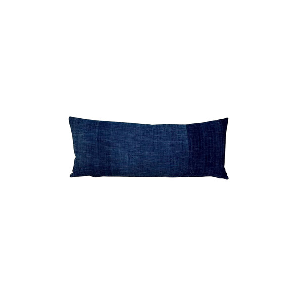 Vintage Japanese Indigo Textile Lumbar Pillow 78368