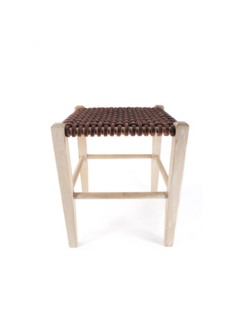Lucca Studio Thelma Woven Leather Stool 66806