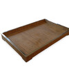 French Large Rattan Tray with Chrome Edge 25135