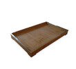 French Large Rattan Tray with Chrome Edge 25135