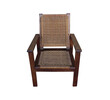 Pair French Woven Rush Arm Chairs 23158