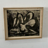 Vintage Danish Modernist Charcoal Painting 73792