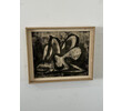 Vintage Danish Modernist Charcoal Painting 73792