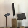 Set of (3) Iron Sculpture on Wood Stand 57862