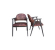 Set of (6) of Danish Cerused Dining Chairs with Leather 60278