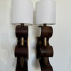 Pair of Lucca Studio Currier Sconces in Bronze and Leather 73616