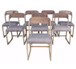 Set of (8) Danish Chairs with Leather Seats 24027