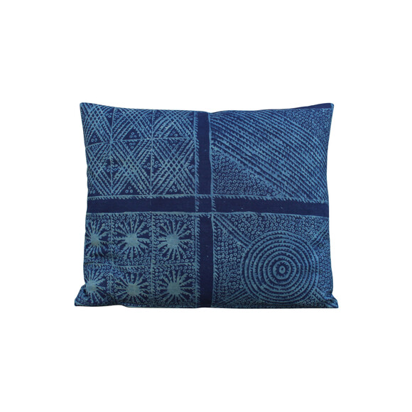 Vintage Indonesian Indigo Batik Textile Pillow 23378