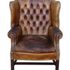 19th Century English Leather Library Arm Chair 22157