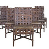 Set (10) French Woven Leather and Rattan Chairs 20415