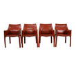 Set (4) Mario Bellini Leather Cab Arm Chairs 20835