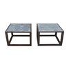 Pair of Limited Edition Walnut Cube Coffee Tables 26582