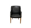 Pristine Danish 1940's Black Leather Chair 74140