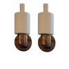 Pair of Fog & Morup Brass and Opaline Shade Sconces 78124