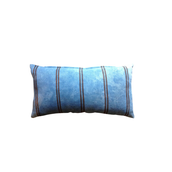 Vintage Striped Indigo Textile Pillow 31372