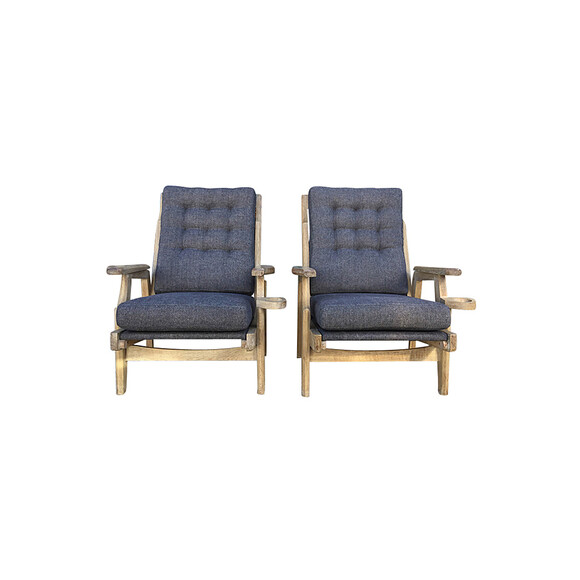 Guillerme & Chambron Oak Arm Chairs 29710