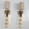 Pair of Limited Edition Italian Glass Elements & Bronze Sconces 17373