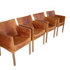 Set (4) Leather Slip Cover Danish Arm Chairs 21362