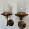 Pair of Limited Edition Bronze Copper and Opaline Sconces 74332