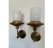 Pair of Limited Edition Bronze Copper and Opaline Sconces 74332