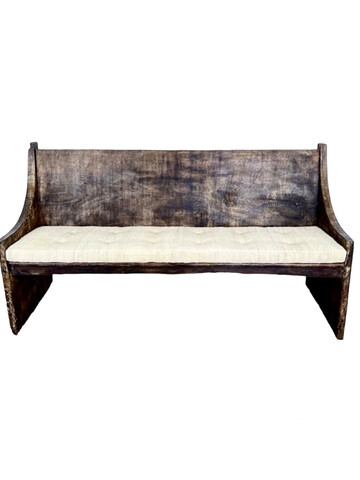 Lucca Studio Caleb Bench with Belgian Linen Seat Cushion 62853