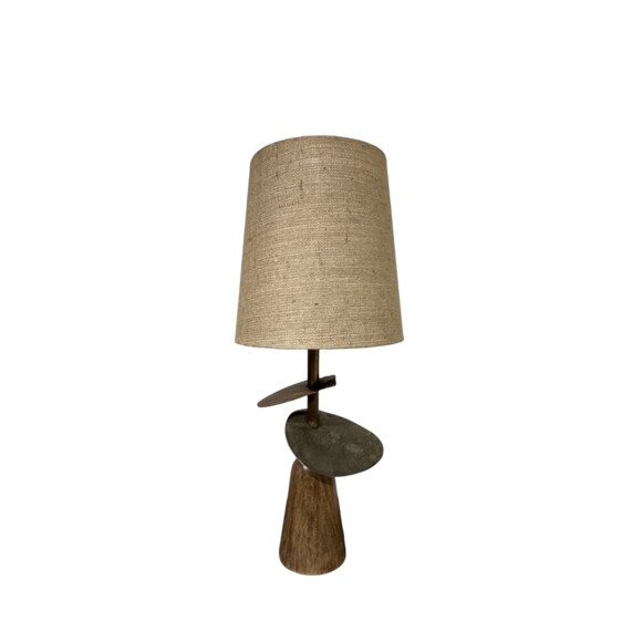 Lucca Studio Callisto Bronze and Wood Lamps 73397