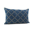 19th Century Moroccan Indigo and Embroidery Textile Pillow 64822