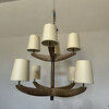 Lucca Studio Bancroft Oak and Brass Chandelier 73462