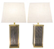 Pair French Etched Brass Lamps 12782