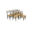 Set of (8) Guillerme et Chambron Grey Cerused Oak Dining Chairs 23440