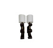 Pair of Lucca Studio Currier Sconces in Bronze and Leather 73549