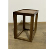 Lucca Studio Capro Walnut and Vintage Leather Top Side Table 74786