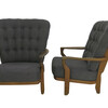 Pair Guillerme & Chambron Oak Arm Chairs 25496