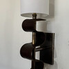 Pair of Lucca Studio Currier Sconces in Bronze and Leather 74876