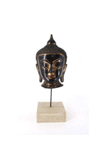 Qianlong Bronze Buddha Head on Stand 64730