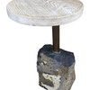 Limited Edition Stone and Oak Side Table 33182