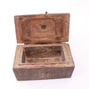 Primitive Wood Box with Bronze Pig Finial 59356