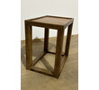 Lucca Studio Capro Walnut and Vintage Leather Top Side Table 69052