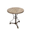 Limited Edition Antique French Iron Base and Oak Top Side Table 64226