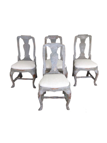 Set of (4) 18th Century Swedish Dining Chairs 67879
