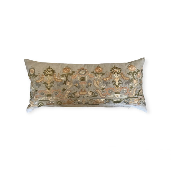 Exquisite 19th Century Greek Island Silk Embroidery Pillow 62292