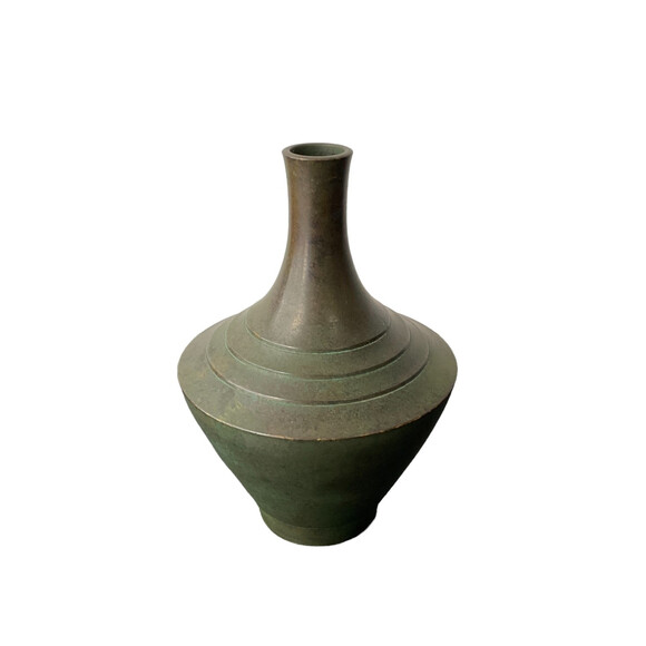 Vintage Sculptural Japanese Bronze Vase 74693