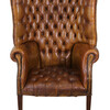 19th Century English Leather Library Chair 21601