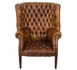 19th Century English Leather Library Chair 21601