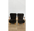 Pair of Swedish 1930's Shearling Armchairs 72860