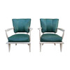 Pair of Original French Leather Art Deco Armchairs 23496