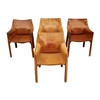 Set of (4) Vintage Bellini Leather Arm Dining Chairs 26392