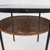 French Ebonized and Rattan Side Table 8720